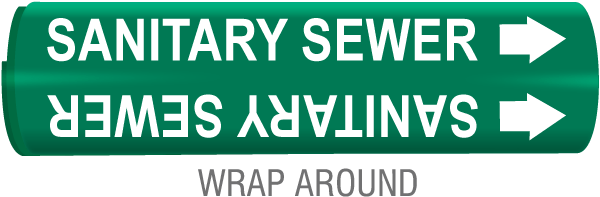 Sanitary Sewer Snap-Around & Strap-On Pipe Marker