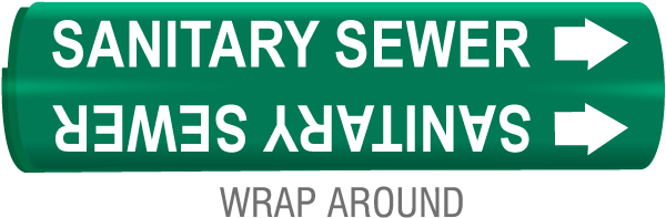 Sanitary Sewer Wrap Around & Strap On Pipe Marker