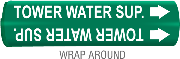 Tower Water Sup. Snap-Around & Strap-On Pipe Marker