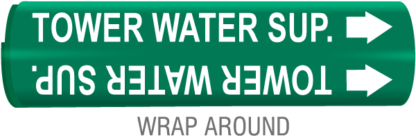 Tower Water Sup. Wrap Around & Strap On Pipe Marker