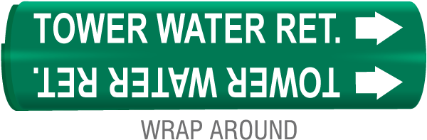 Tower Water Ret. Snap-Around & Strap-On Pipe Marker