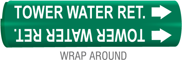Tower Water Ret. Wrap Around & Strap On Pipe Marker