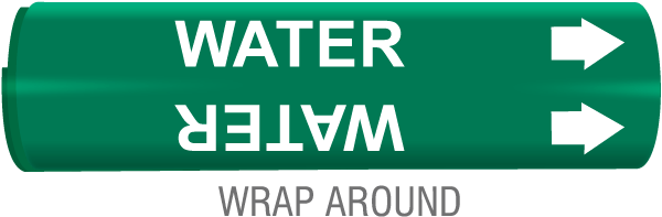 Water Wrap Around & Strap On Pipe Marker