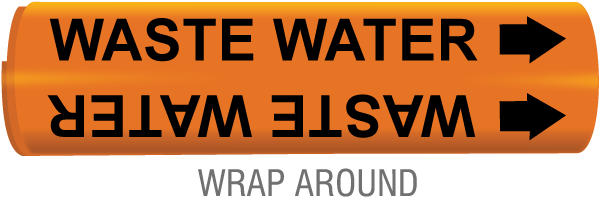 Waste Water Snap-Around & Strap-On Pipe Marker