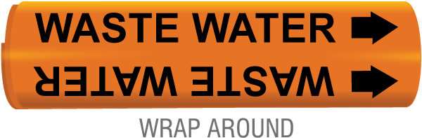 Waste Water Wrap Around & Strap On Pipe Marker