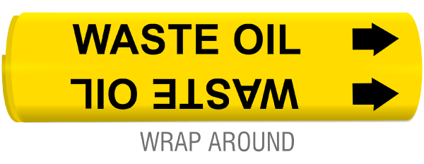 Waste Oil Snap-Around and Strap-On Pipe Marker