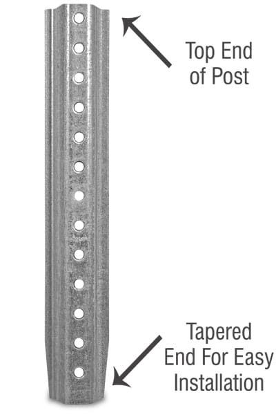 Lightweight  Galvanized Sign Post - Direct Sign Mounting