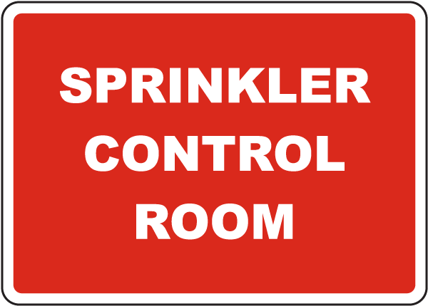 Sprinkler Control Room Sign