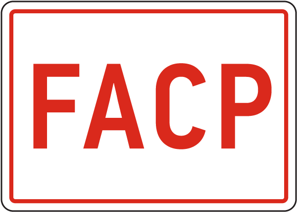 FACP - Fire Alarm Control Panel White Sign