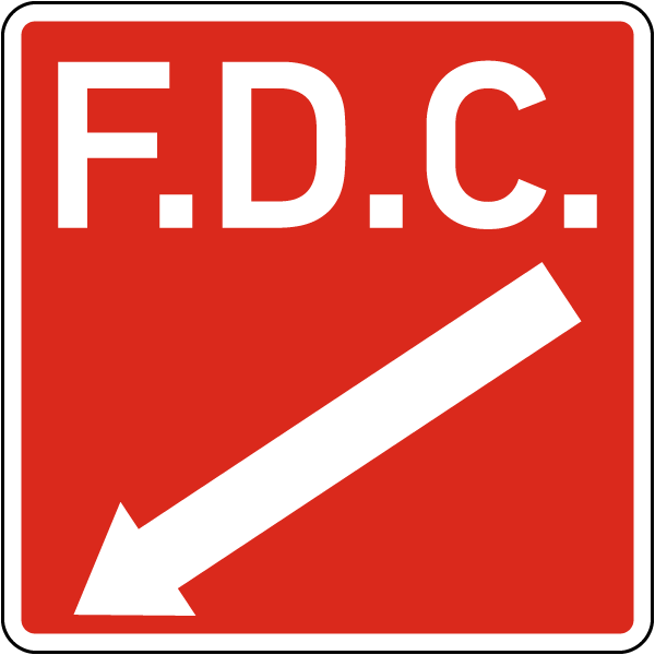 F.D.C. w/ Diagonal Down Arrow (Left) Sign