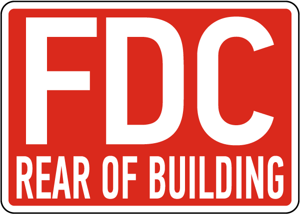FDC Rear Of Building Sign