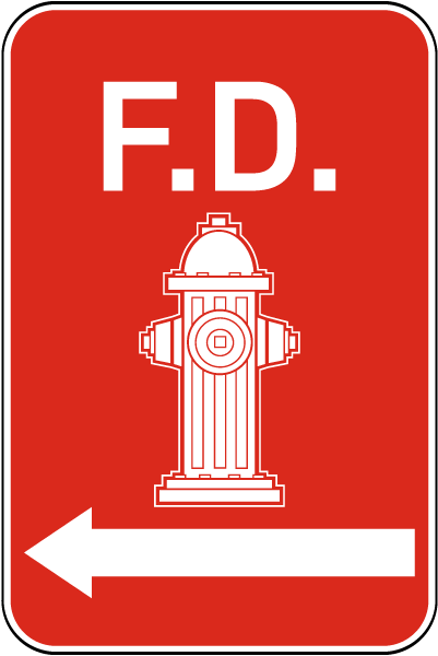 F.D. Left Arrow Sign