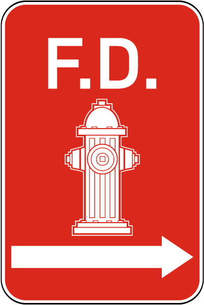 F.D. Right Arrow  Sign