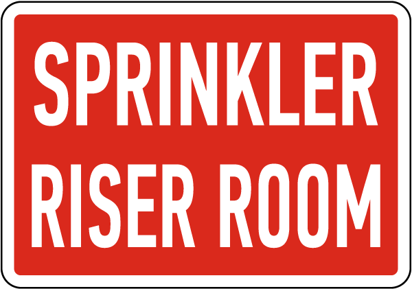 Sprinkler Riser Room Sign