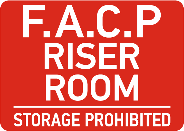 F.A.C.P Riser Room Sign