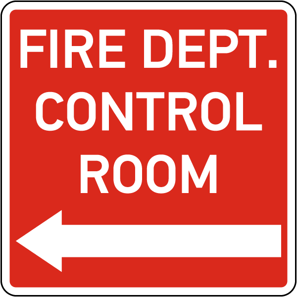 Fire Dept. Control Room Left Arrow Sign