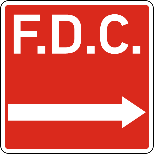 F.D.C. w/ Right Arrow Sign