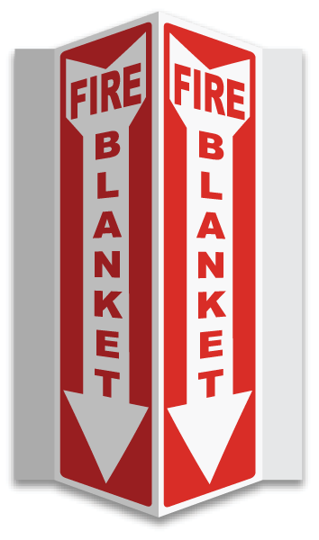 Fire Blanket 3-Way Sign