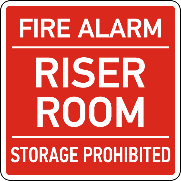 Fire Alarm Riser Room Sign