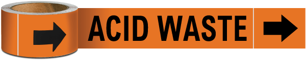 Acid Waste Pipe Marker on a Roll