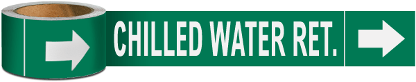 Chilled Water Ret. Pipe Marker on a Roll