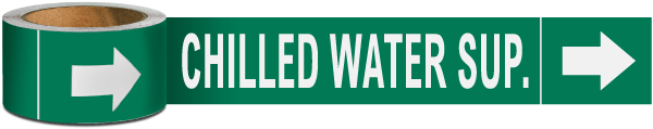 Chilled Water Sup. Pipe Marker on a Roll