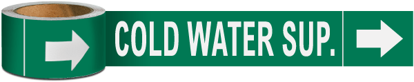 Cold Water Sup. Pipe Marker on a Roll