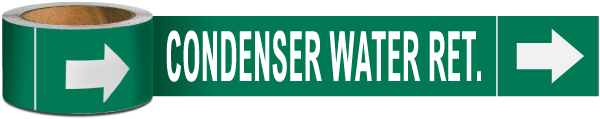 Condenser Water Ret. Pipe Marker on a Roll