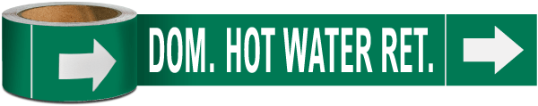 Dom. Hot Water Ret. Pipe Marker on a Roll