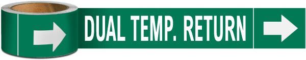 Dual Temp. Return Pipe Marker on a Roll