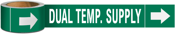 Dual Temp. Supply Pipe Marker on a Roll