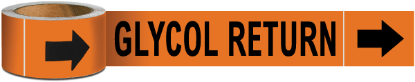 Glycol Return Pipe Marker on a Roll