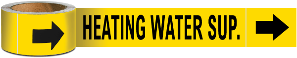 Heating Water Sup. Pipe Marker on a Roll