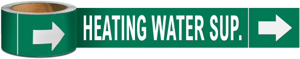 Heating Water Sup. Pipe Marker on a Roll