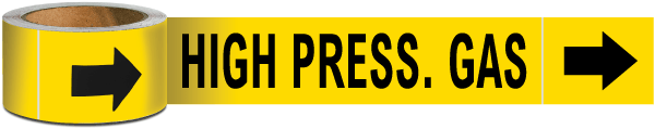 High Press. Gas Pipe Marker on a Roll