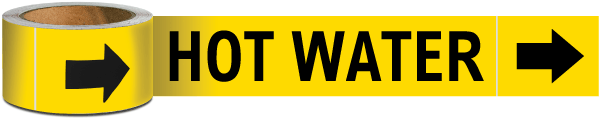 Hot Water Pipe Marker on a Roll