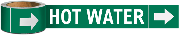 Hot Water Pipe Marker on a Roll