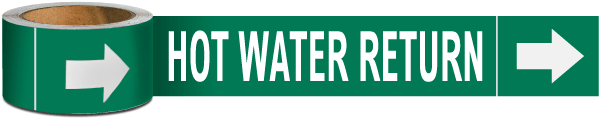 Hot Water Return Pipe Marker on a Roll