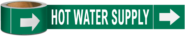 Hot Water Supply Pipe Marker on a Roll