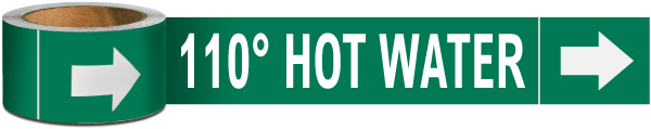 110 Hot Water Pipe Marker on a Roll