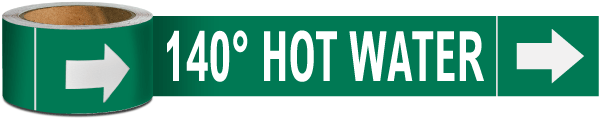 140 Hot Water Pipe Marker on a Roll