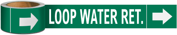 Loop Water Ret. Pipe Marker on a Roll