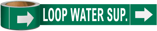 Loop Water Sup. Pipe Marker on a Roll