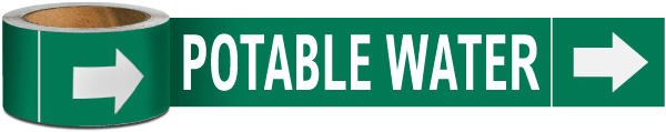 Potable Water Pipe Marker on a Roll