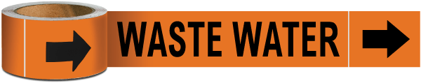 Waste Water Pipe Marker on a Roll