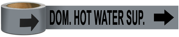 Dom. Hot Water Sup. Pipe Marker on a Roll