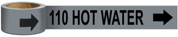 110 Hot Water Pipe Marker on a Roll