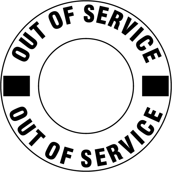 Out of Service Fire Hydrant Ring White Sign