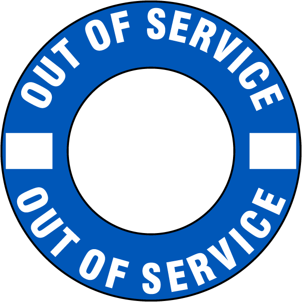 Out of Service Fire Hydrant Ring Blue Sign