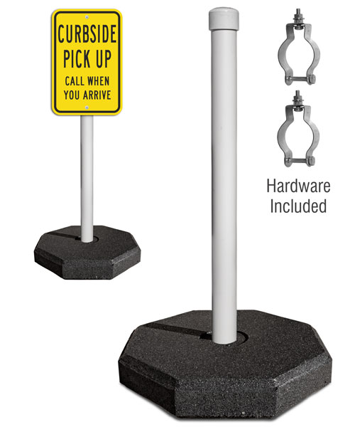 30 lb. Portable Sign Stand with 5' PVC or 6' U-Channel Post